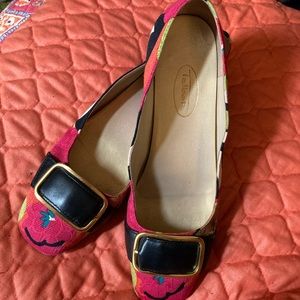 Talbots pink floral ballet flats size 6.5